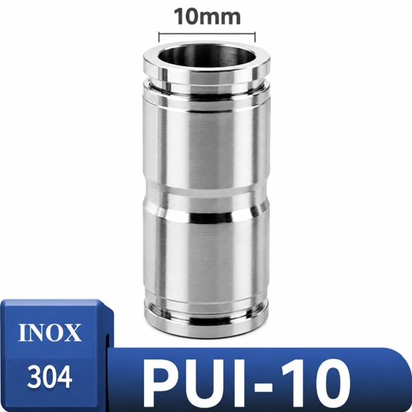 Đầu nối nhanh khí nén Inox 304 thẳng phi 10mm