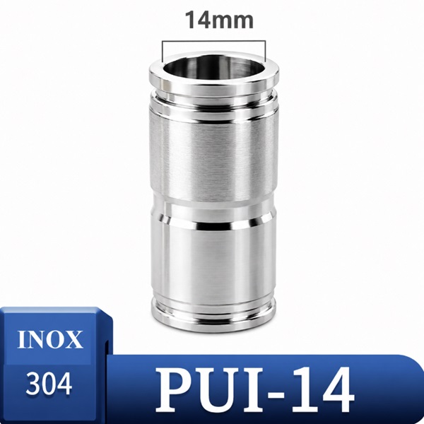 Đầu nối nhanh khí nén Inox 304 thẳng phi 14mm