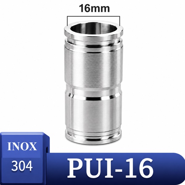 Đầu nối nhanh khí nén Inox 304 thẳng phi 16mm