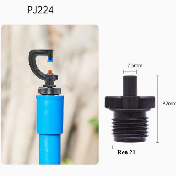 Đầu nối ren trơn 21x7.5 PJ224