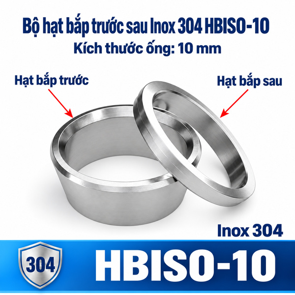 Hạt bắp siết ống Inox 304 phi 10 mm