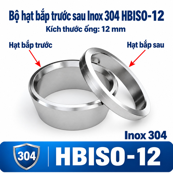 Hạt bắp siết ống Inox 304 phi 12 mm