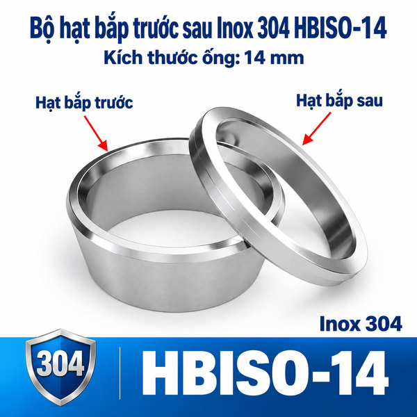 Hạt bắp siết ống Inox 304 phi 14 mm