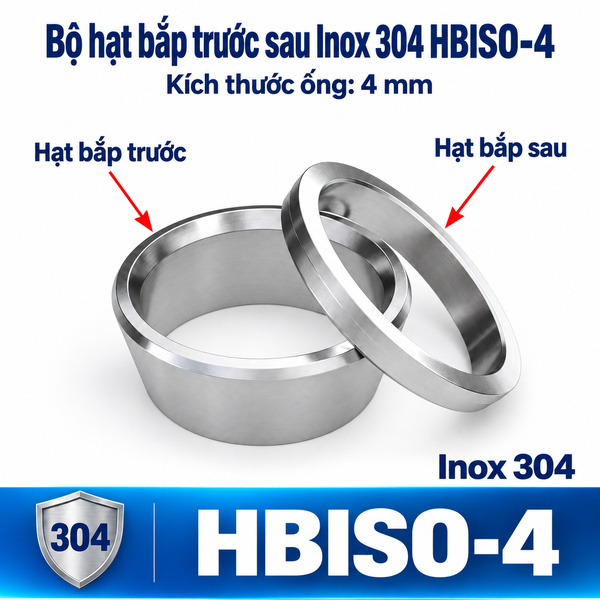 Hạt bắp siết ống Inox 304 phi 4 mm