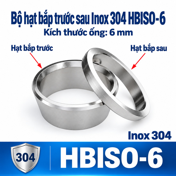 Hạt bắp siết ống Inox 304 phi 6 mm