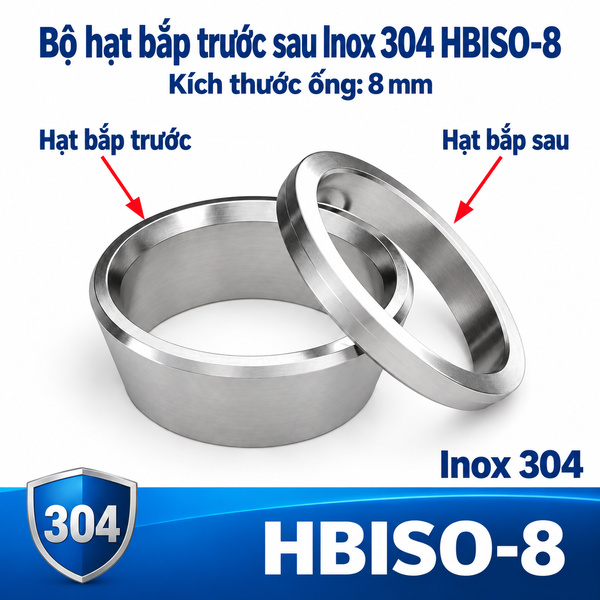 Hạt bắp siết ống Inox 304 phi 8 mm