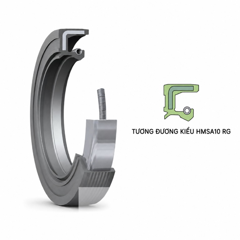 Phốt chắn dầu trục quay TC NBR tương đương kiểu HMSA10 RG size 17x28x7