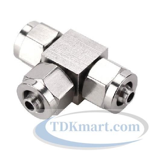 Đầu nối Inox 304 dạng chữ T có 3 đầu siết ống 8