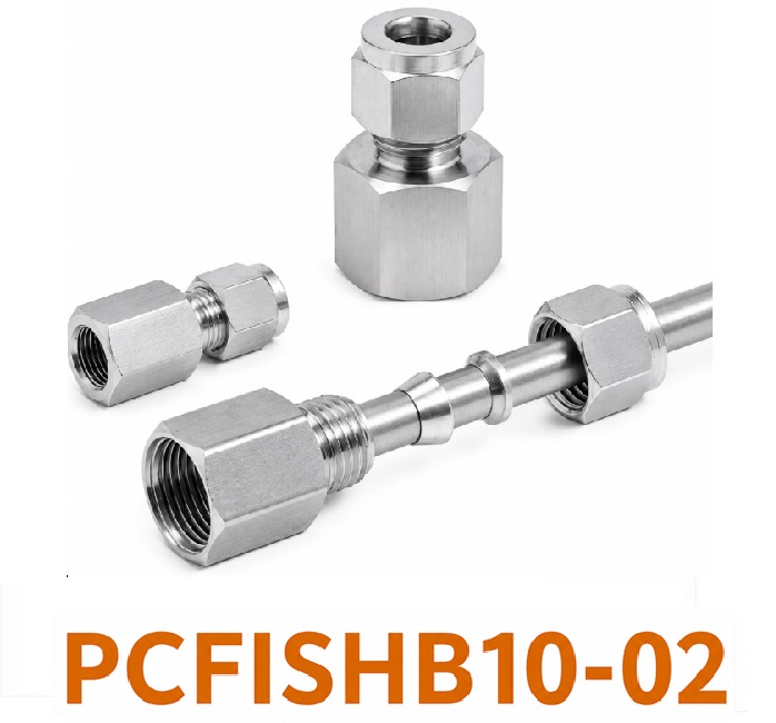 Đầu nối Inox 304 thẳng có 1 đầu siết hạt bắp ống 10 và 1 đầu ren trong 1/4