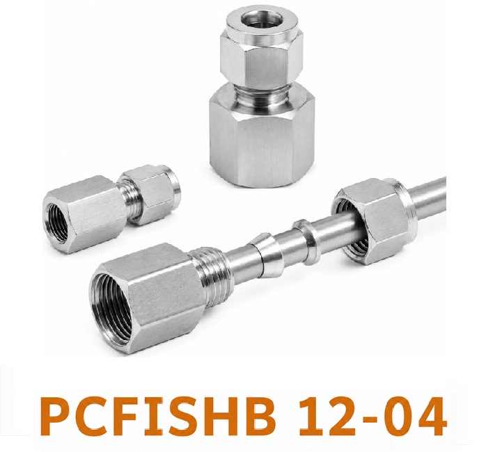 Đầu nối Inox 304 thẳng có 1 đầu siết hạt bắp ống 12 và 1 đầu ren trong 1/2