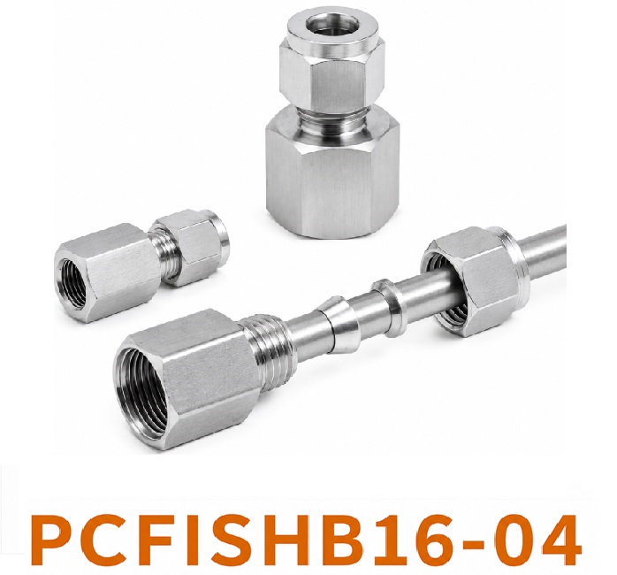Đầu nối Inox 304 thẳng có 1 đầu siết hạt bắp ống 16 và 1 đầu ren trong 1/2