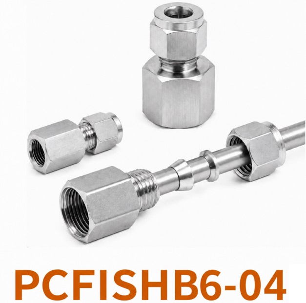 Đầu nối Inox 304 thẳng có 1 đầu siết hạt bắp ống 6 và 1 đầu ren trong 1/2