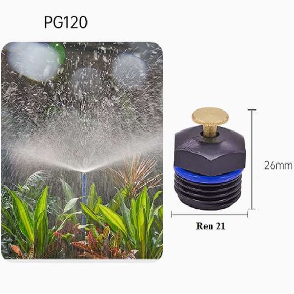 Đầu béc phun tưới cây ren ngoài 21 PG120