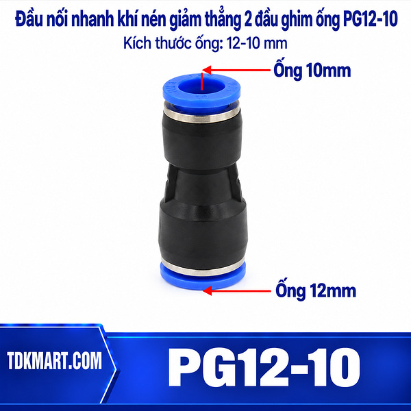 Đầu nối khí nén giảm thẳng 12-10