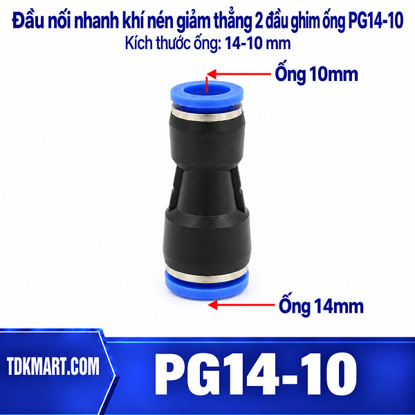 Đầu nối khí nén giảm thẳng 14-10