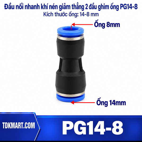 Đầu nối khí nén giảm thẳng 14-8