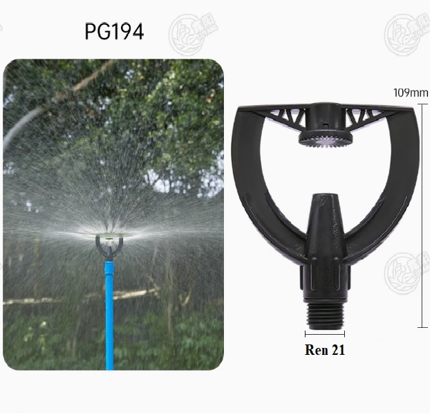 Đầu béc phun tưới cây ren ngoài 21 xoay 360 độ PG194