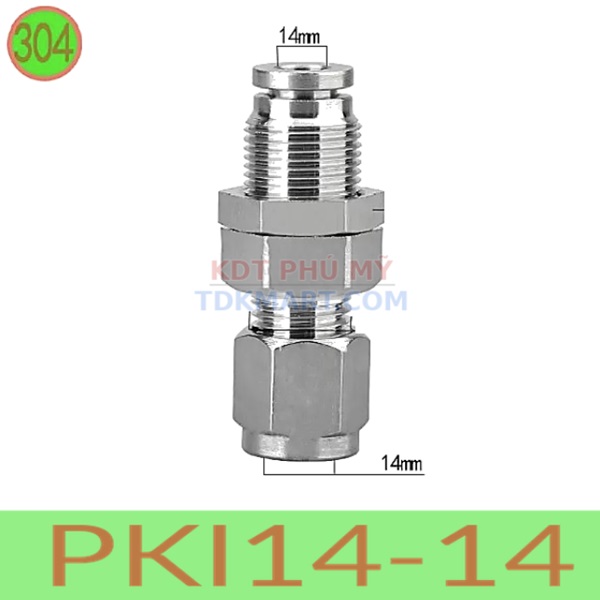 Đầu nối nhanh chất liệu thép không gỉ 1 đầu ghim ống một đầu siết hạt bắp ống 14