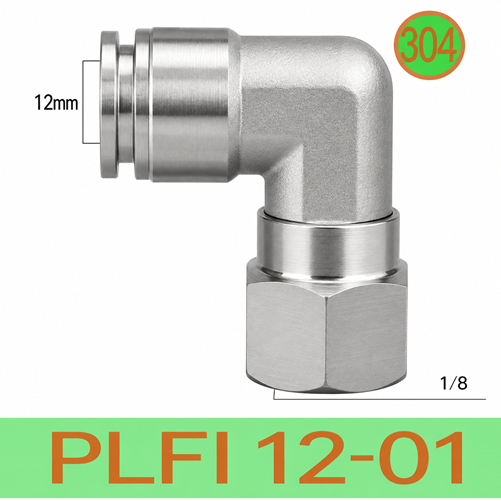Co nối nhanh khí nén Inox 304 1 đầu ghim ống phi 12mm – 1 đầu ren trong 1/8