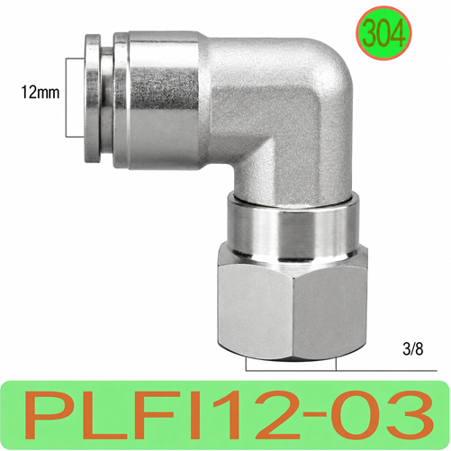 Co nối nhanh khí nén Inox 304 1 đầu ghim ống phi 12mm – 1 đầu ren trong 3/8