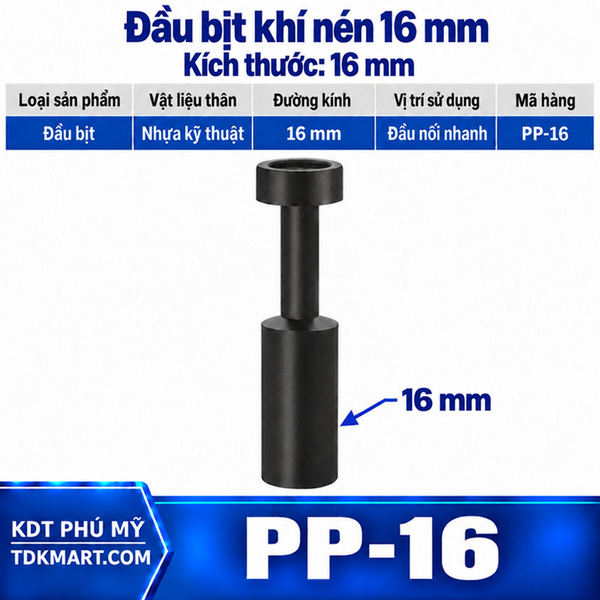 Đầu bịt khí nén 16 mm