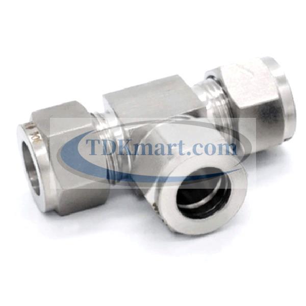 Đầu nối Inox 304 dạng chữ T có 3 đầu siết hạt bắp ống phi 10
