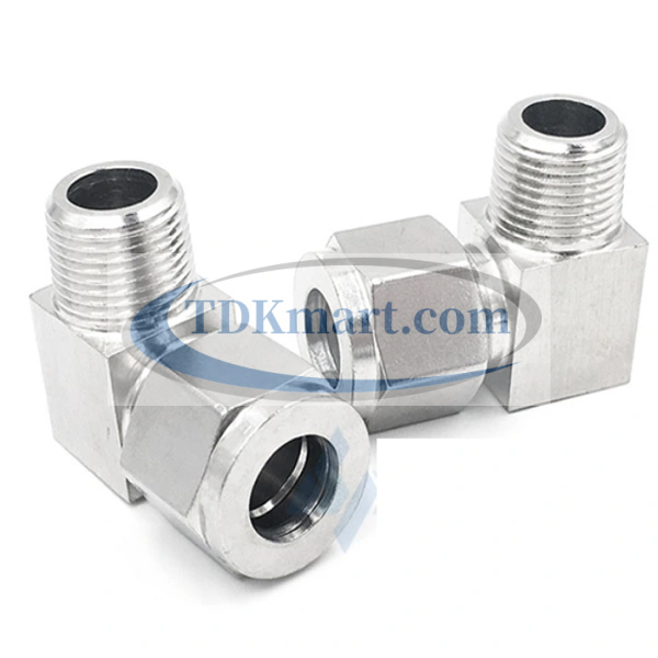 Co nối thép không rỉ Inox 304 có 1 đầu siết hạt bắp ống 14 và 1 đầu ren ngoài 3/8