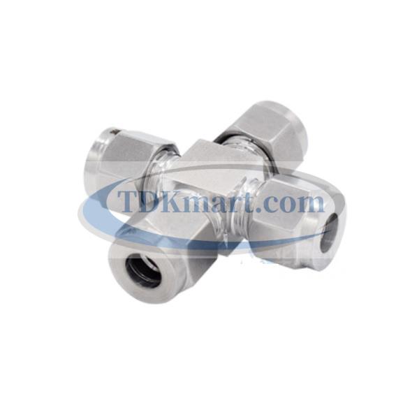 Đầu nối Inox chữ thập 4 ngã có 4 đầu hạt bắp siết ống Inox - ống đồng phi 12