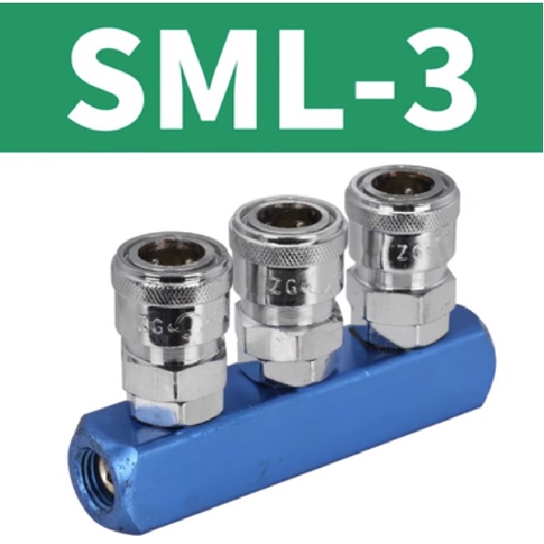 Bộ chia khí nén đế ngang có 3 lỗ ra SML-3