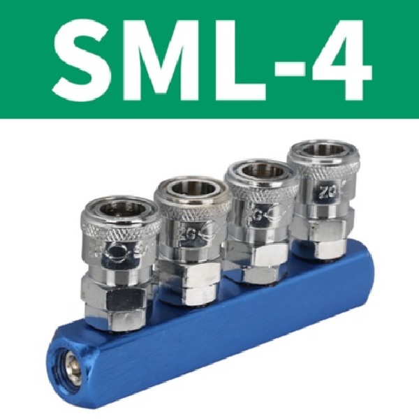 Bộ chia khí nén đế ngang có 4 lỗ ra SML-4