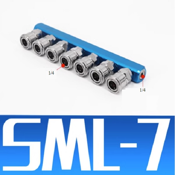 Bộ chia khí nén đế ngang có 6 lỗ ra SML-7