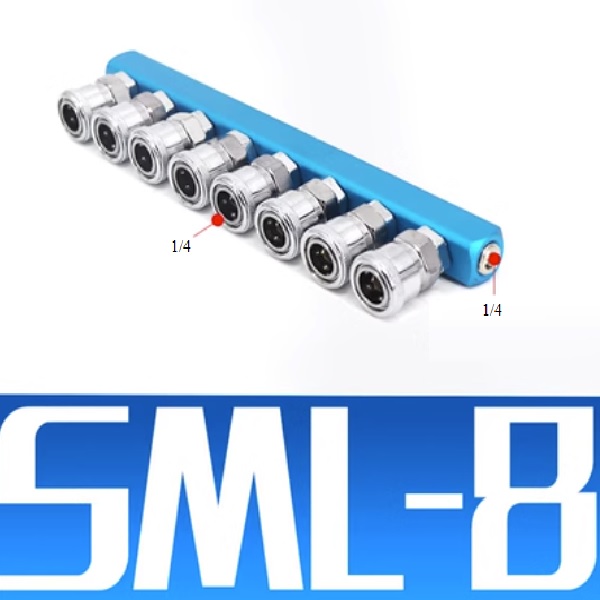 Bộ chia khí nén đế ngang có 6 lỗ ra SML-8