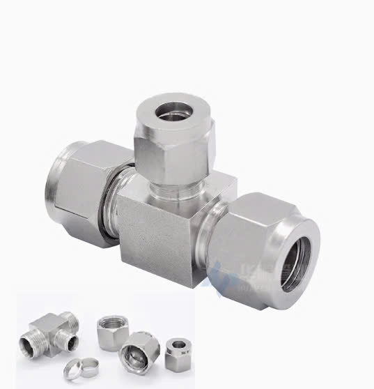 Đầu nối Inox 304 dạng chữ T giảm 6-10-6 có 3 đầu nối siết hạt bắp