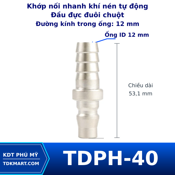 Khớp nối nhanh khí nén tự động PH40