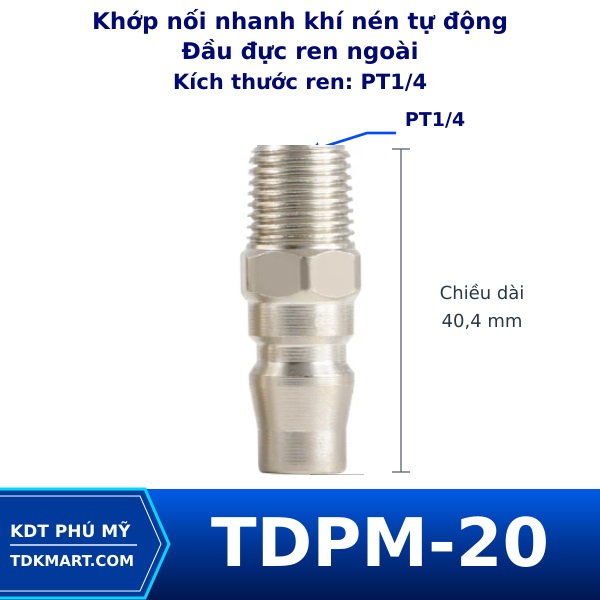 Khớp nối nhanh khí nén tự động PM20