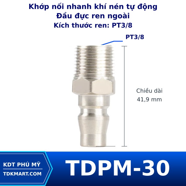 Khớp nối nhanh khí nén tự động PM30