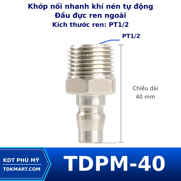 Khớp nối nhanh khí nén tự động PM40