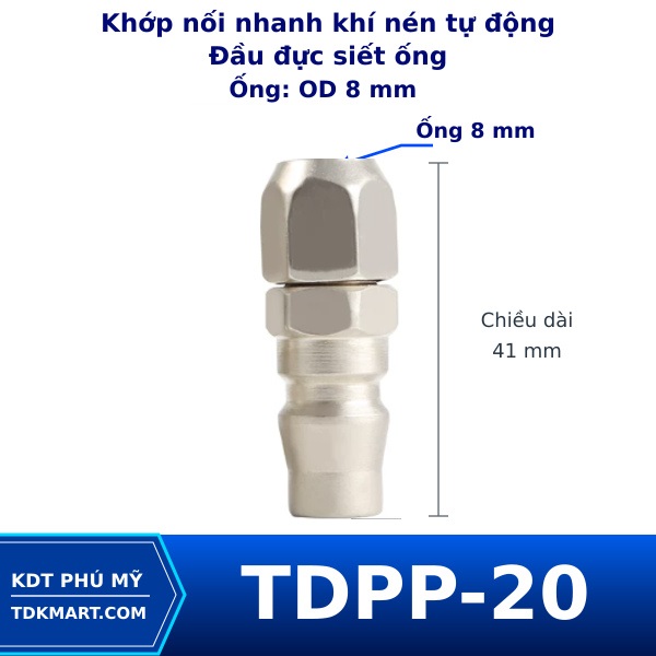 Khớp nối nhanh khí nén tự động PP20