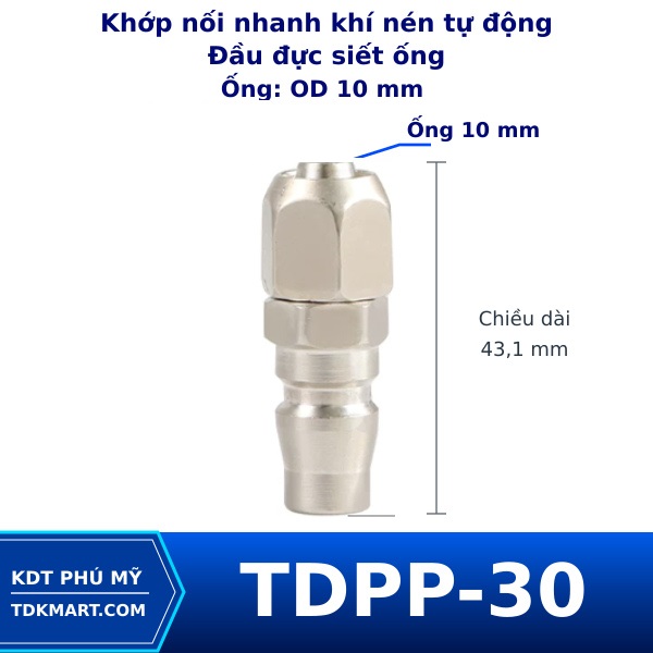 Khớp nối nhanh khí nén tự động PP30