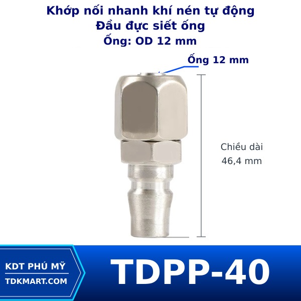Khớp nối nhanh khí nén tự động PP40