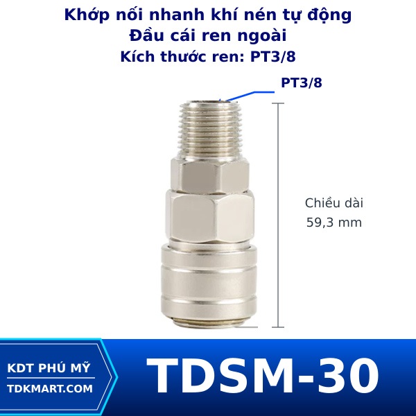Khớp nối nhanh khí nén tự động SM30