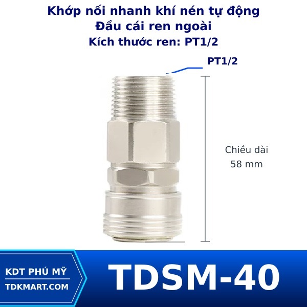 Khớp nối nhanh khí nén tự động SM40