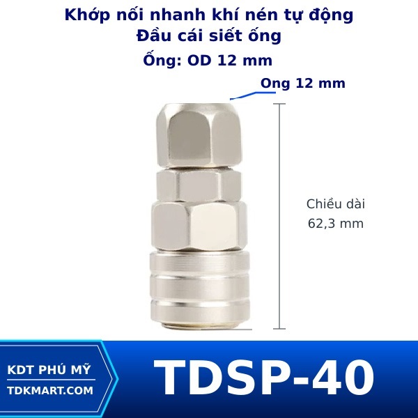Khớp nối nhanh khí nén tự động SP40