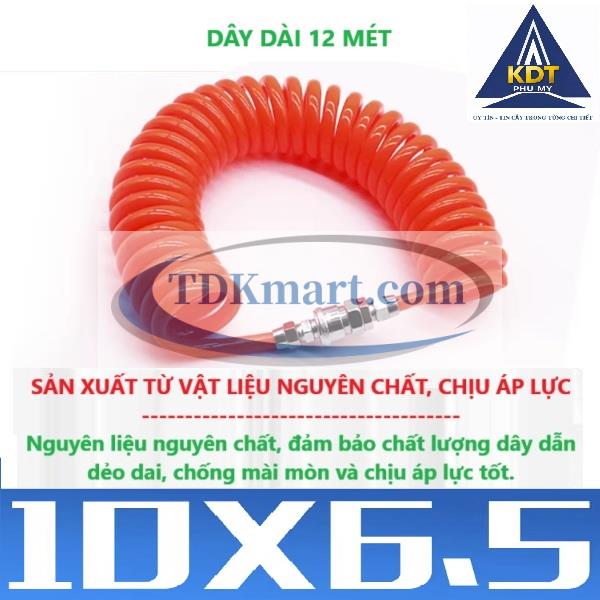 ng hơi xoắn phi 10 nhựa PU gắn đầu nối nhanh