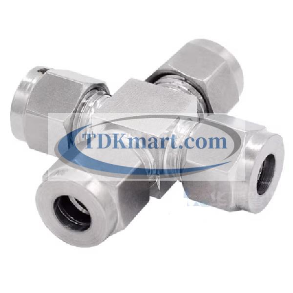 Đầu nối nhanh khí nén chia 4 ngã vật liệu thép không gỉ inox 316 có 4 đầu siết hạt bắp