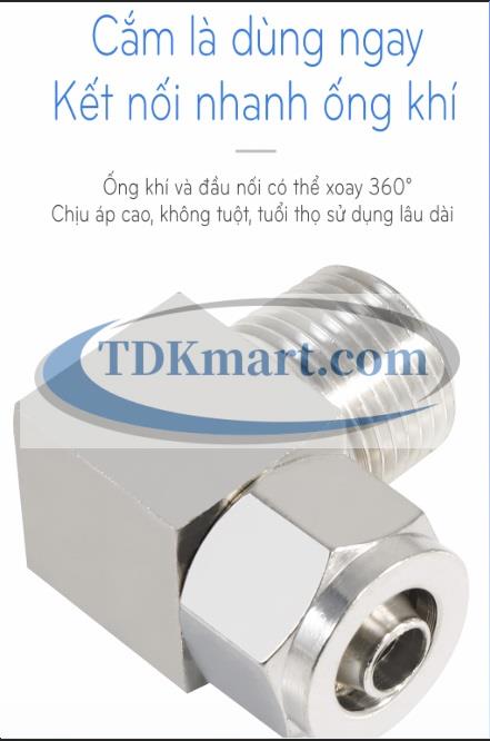 đầu nối nhanh khí nén, phụ kiện khí nén inox