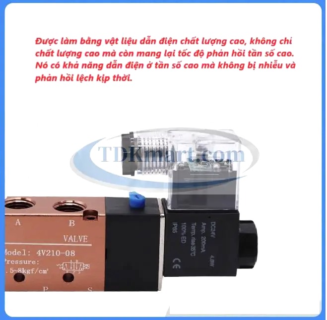 Van điện từ khí nén 5 cửa 2 vị trí 4V210-08