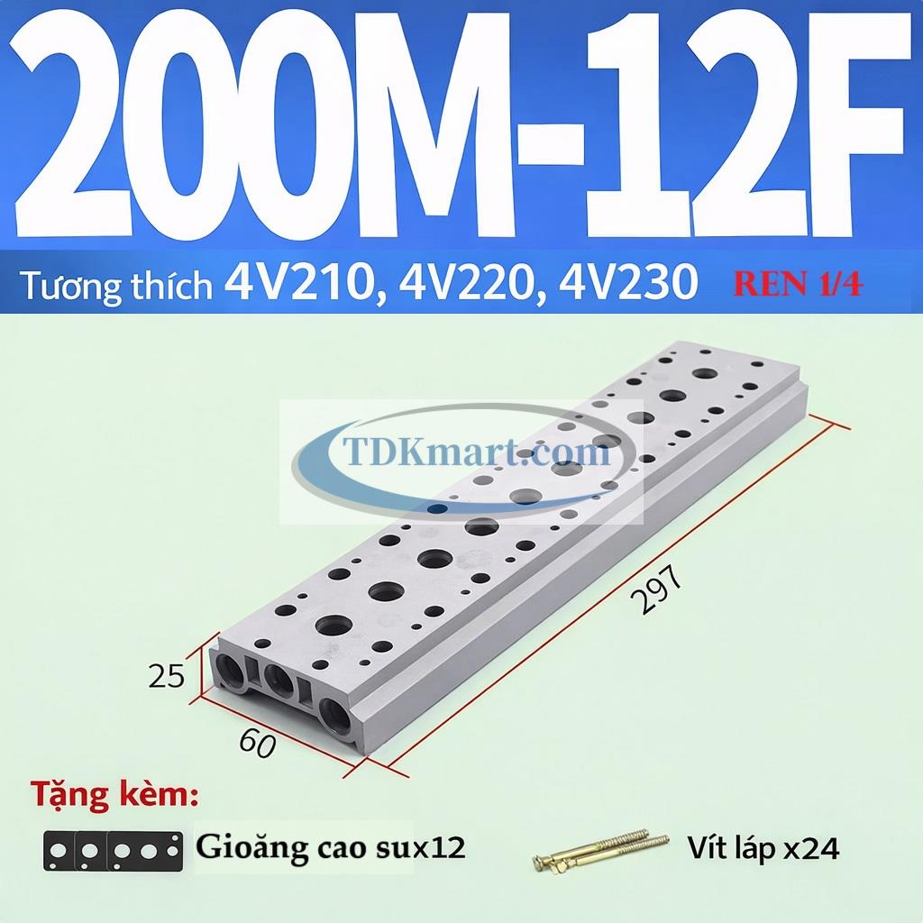 Đế chia khí van điện từ 200M-12F