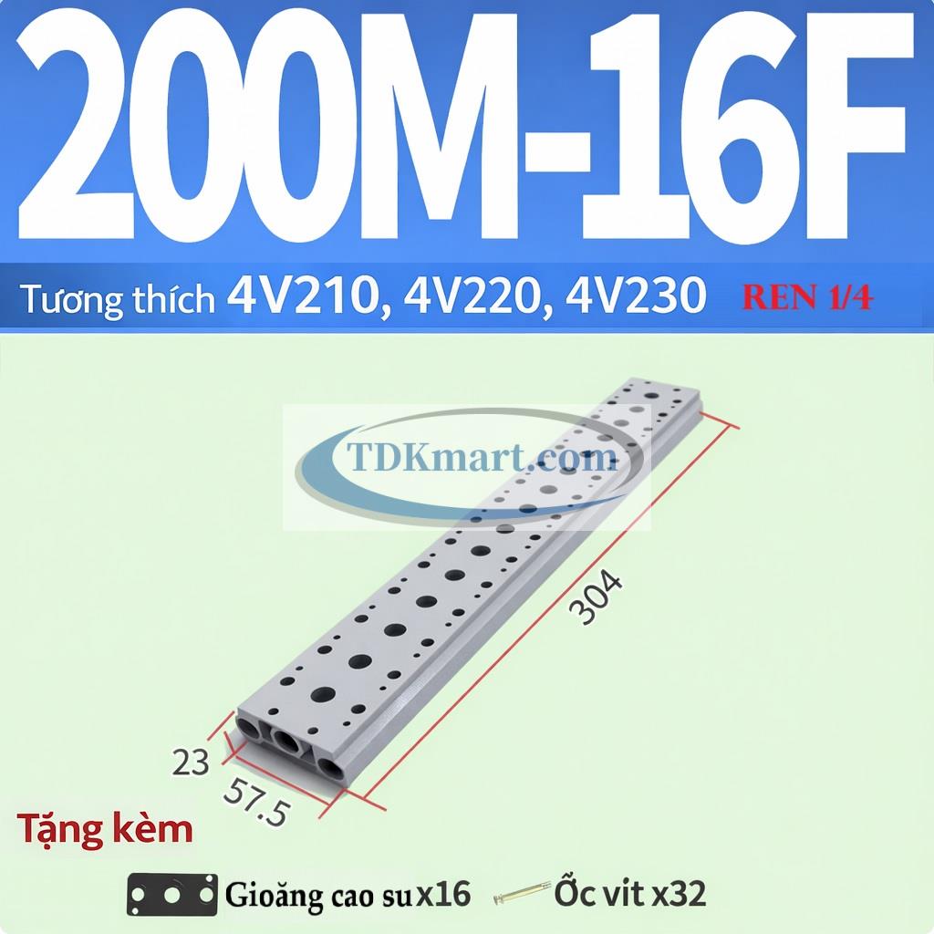 Đế chia khí van điện từ 200M-16F