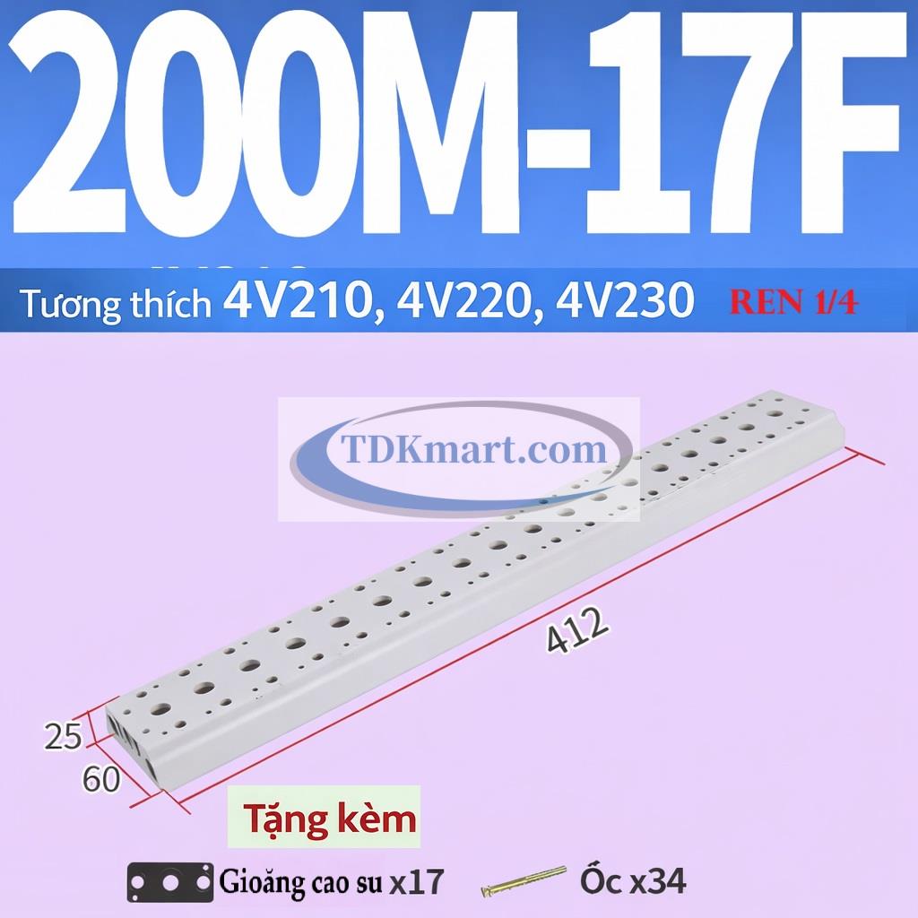Đế chia khí van điện từ 200M-17F